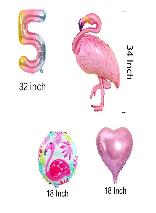 FI - FLICK IN 6pcs Flamingo Theme Birthday Decoration Foil Balloon Set For Kids 5th Birthday, Chiller Party, Baby Shower (Pack Of 6, Multicolor) - Image 3